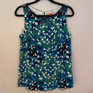 Tory Burch embellished silk top